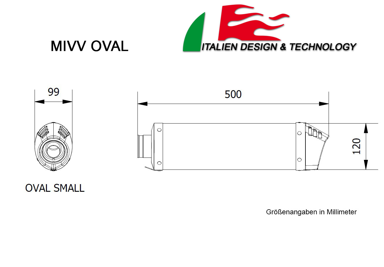 MIVV Ducati Oval Underseat 998 Auspuff ab 1994